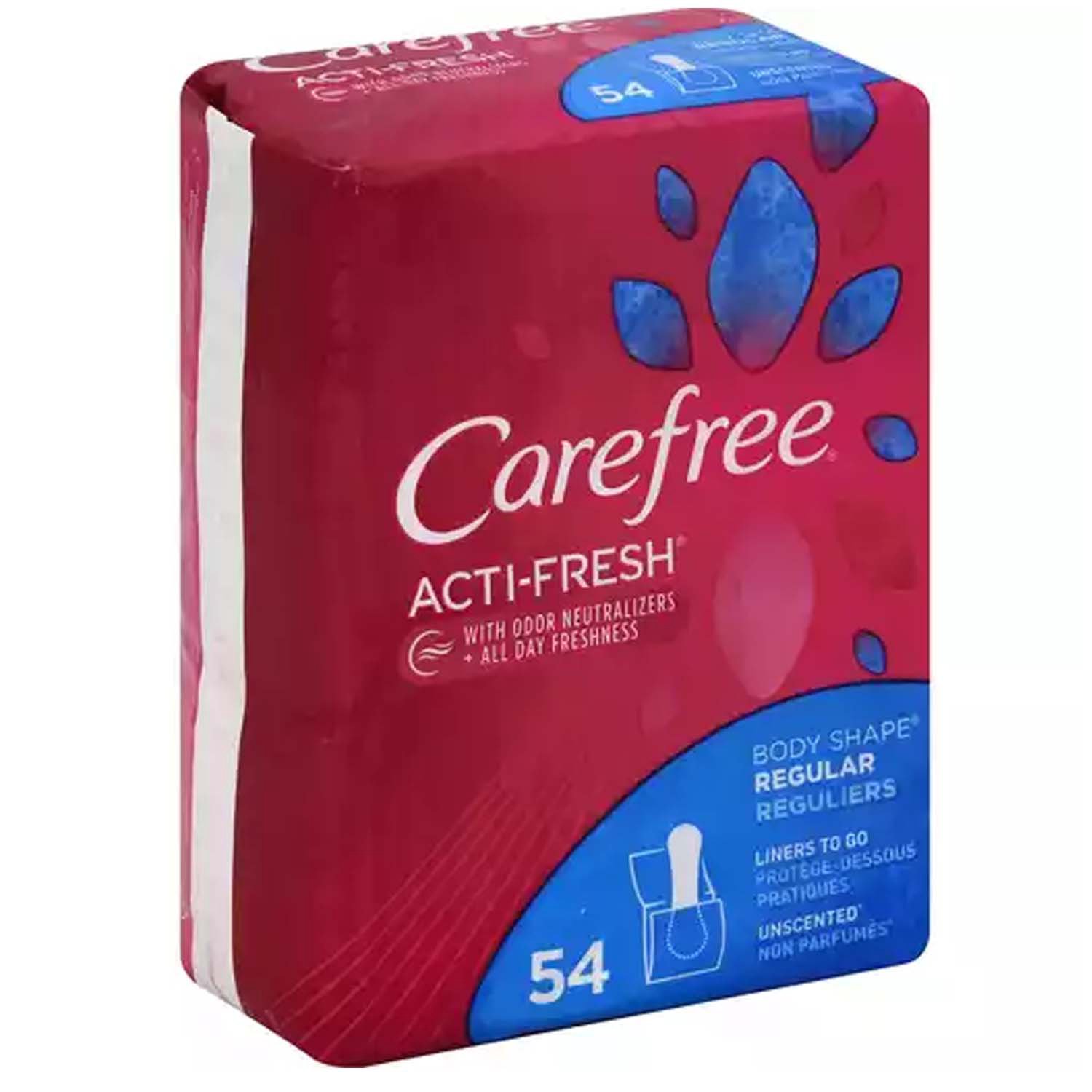 Carefree Acti-Fresh Unscented 54 Regular Daily Liners 