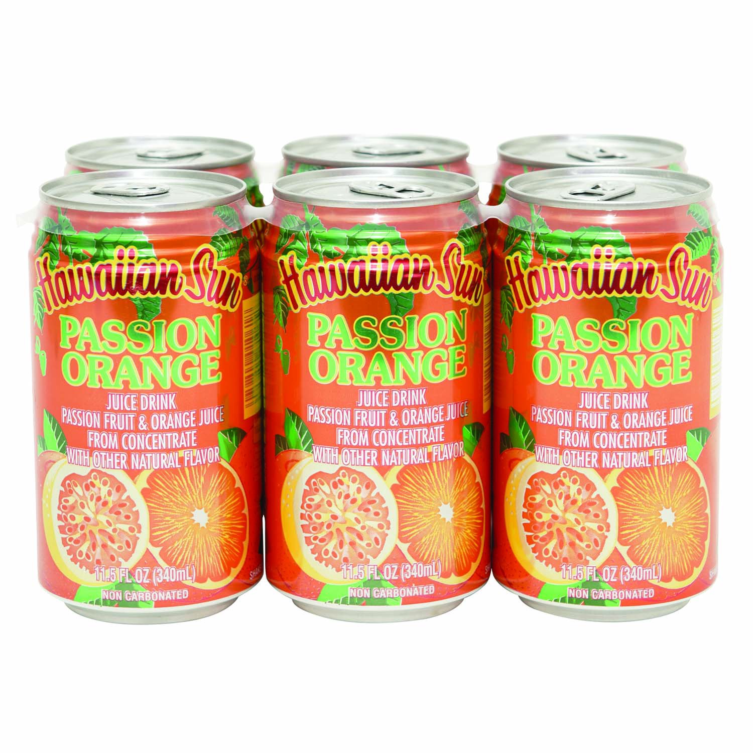 Hawaiian Sun Orange Passion, Cans (Pack of 6) - Foodland