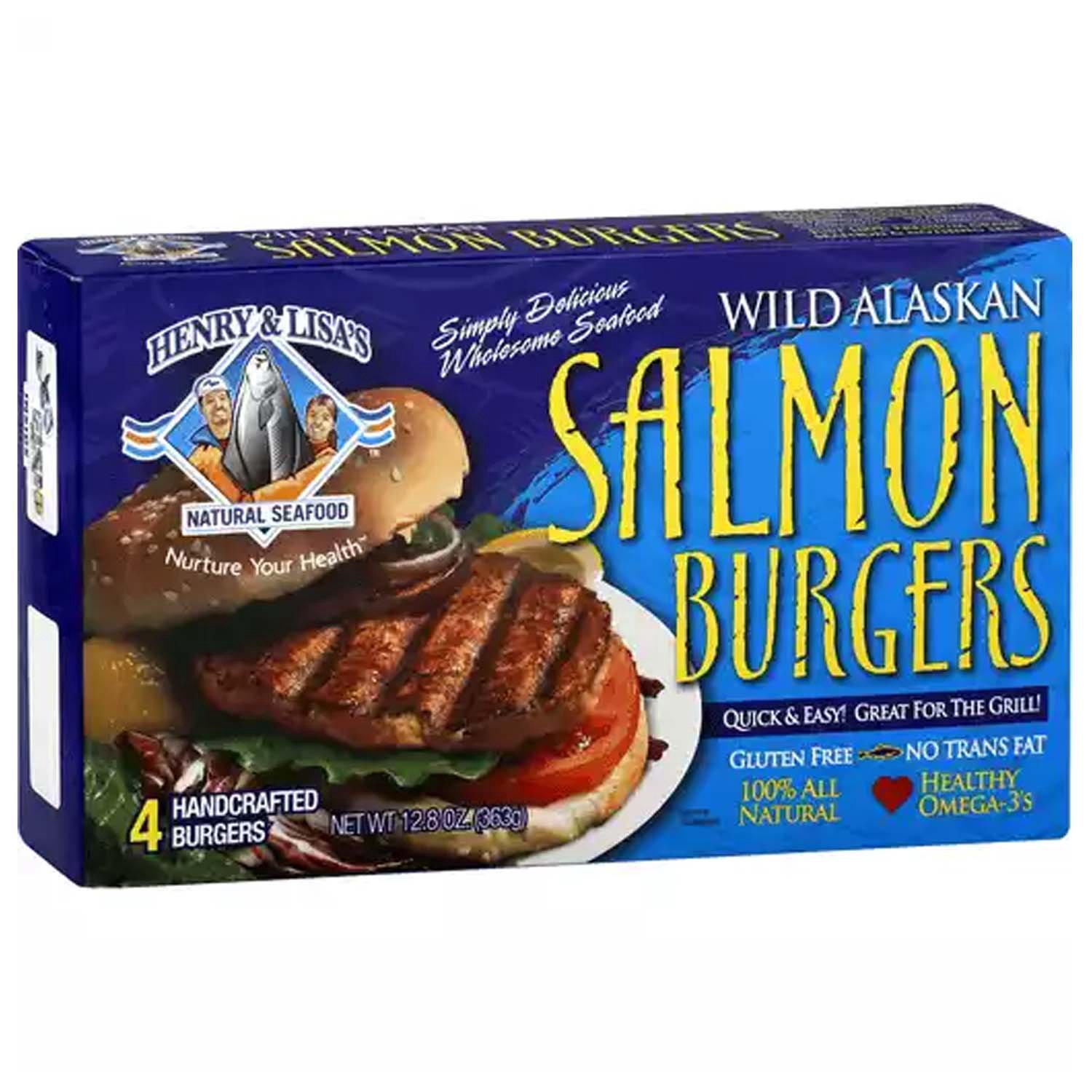 Salmon Burgers, 4 ct / 12 oz - Greatland Grocery