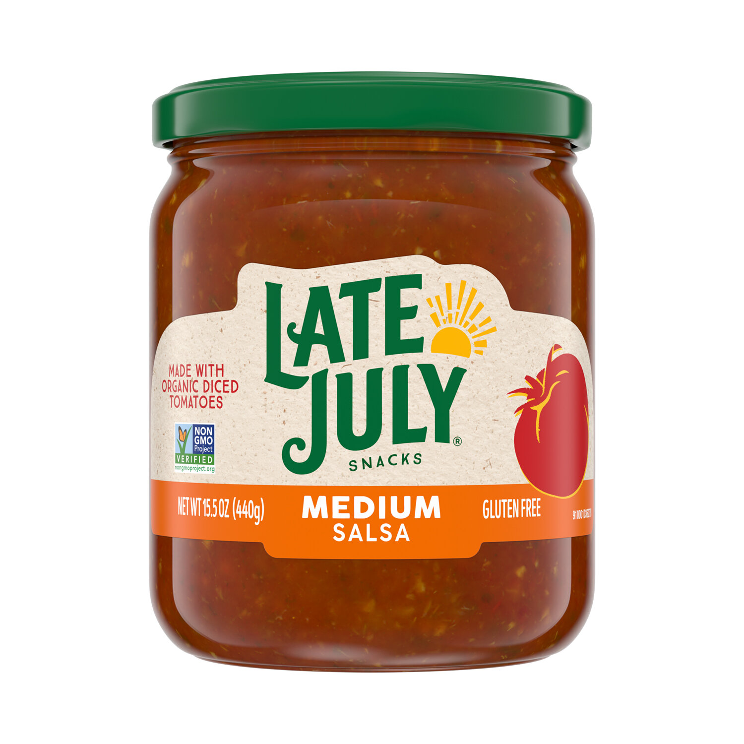 LATE JULY Snacks Organic Salsa, Mild Thick and Chunky, 15.5 oz. Jar