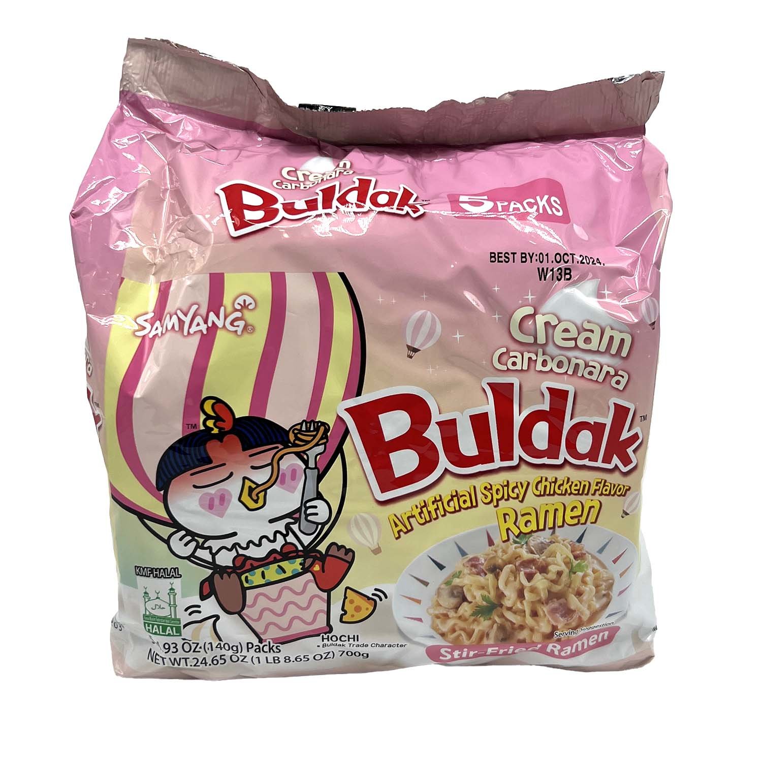 Samyang Buldak Ramen Carbonara, Spicy Chicken, 3.7 oz, 6-count