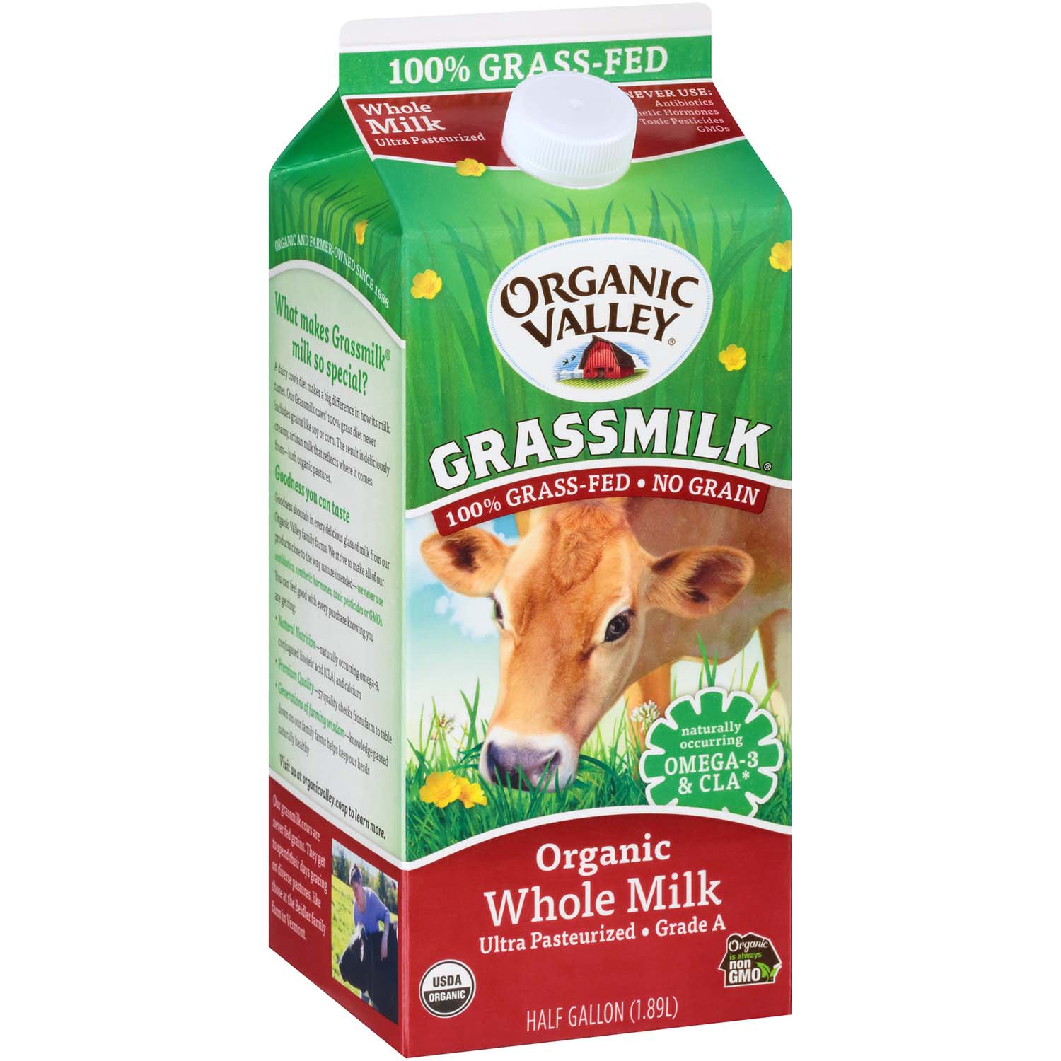 Wellsley Farms Organic Grass-Fed Whole Milk, 64 oz.