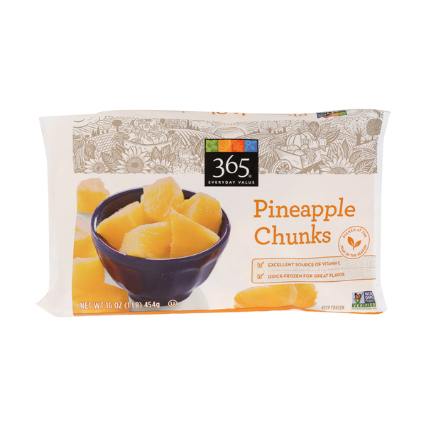 Great Value Pineapple Chunks, Frozen, 16 oz 