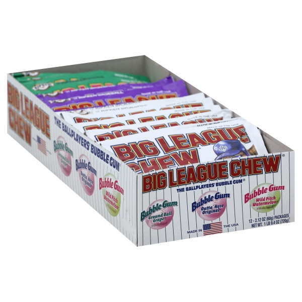 Big League Chew Bubble Gum, Ground Ball Grape - 2.12 oz packet