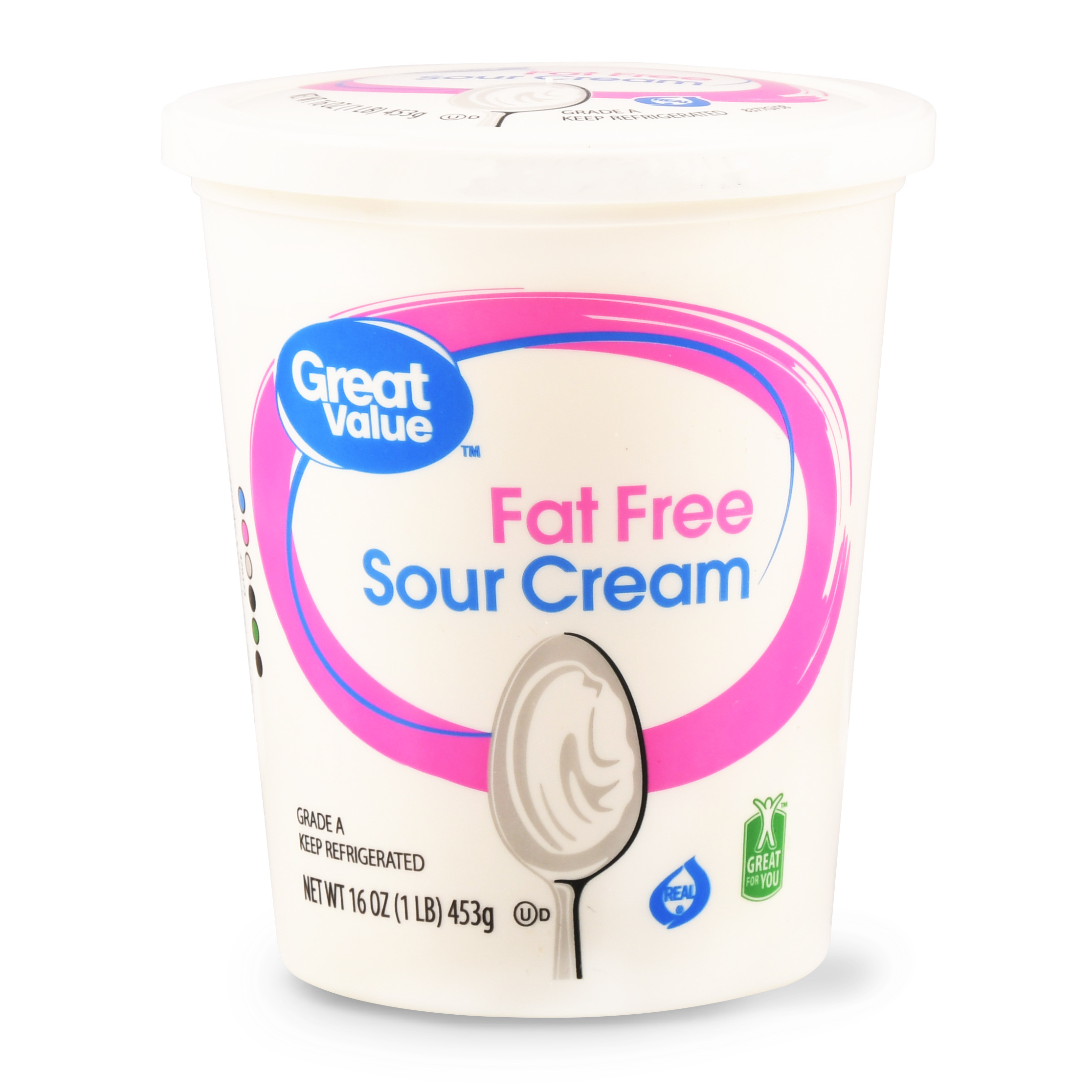 Great Value Grade A Fat Free Sour Cream 16 Oz 