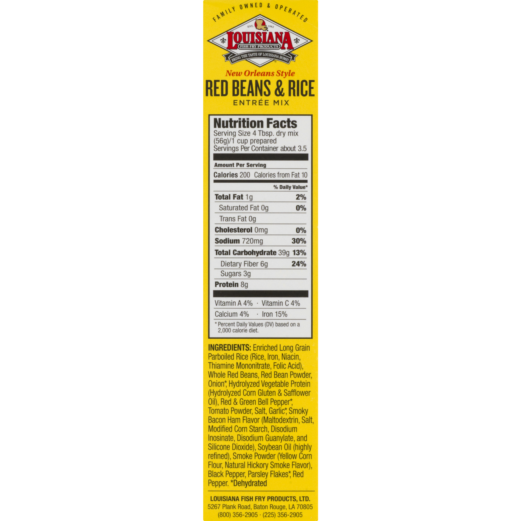 Louisiana Fish Fry Products Red Beans & Rice Mix, 7 Oz, Pack of 12