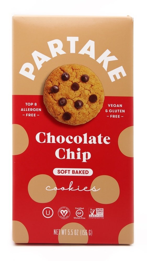 Vegan & Gluten-Free Soft Baked Chocolate Chip Cookies, 5.5 oz, Partake  Foods