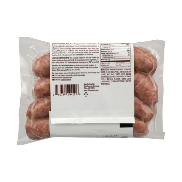 Calories in Hot Links Sausage from Silva