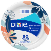 Dixie Paper Plates, 6.8 Inch Dessert or Snack Plate (Design May Vary), 50 Each
