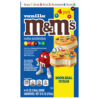 M&M's Cookie Sandwiches With Vanilla Ice Cream Box, 4 Each