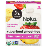 Noka Strawberry Banana Superfood Smoothies, 4 Each