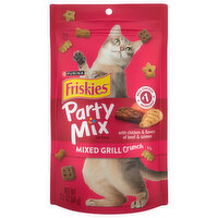 Friskies Made in USA Facilities Cat Treats, Party Mix Mixed Grill Crunch, 2.1 Ounce