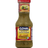 Goya Medium Salsa Verde, Authentic Mexican Tangy Green Salsa, 17.6 Ounce