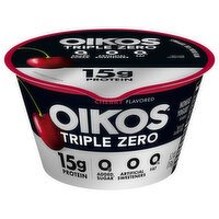 Dannon Oikos Triple Zero Cherry Greek Yogurt, 5.3 Ounce