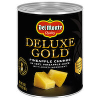 Del Monte Deluxe Gold Pineapple Chunks in 100% Pineapple Juice, 20 Ounce