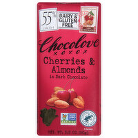 Chocolove Cherries & Almonds in Dark Chocolate, 55% Cocoa, 3.2 Ounce