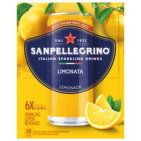 San Pellegrino Italian Sparkling Drink Limonata Sparkling Lemon Beverage, 6 Each