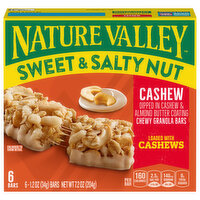 Nature Valley Granola Bars, Cashew, Sweet & Salty Nut, Chewy, 6 Each