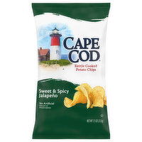 Cape Cod Sweet & Spicy Jalapeno Kettle Cooked Potato Chips, 7.5 Ounce