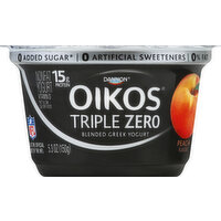 Oikos Triple Zero Peach Greek Yogurt, 5.3 Ounce