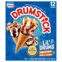 Drumstick Vanilla Fudge Swirl and Vanilla Caramel Swirl Sundae Cones, 2.25 Ounce