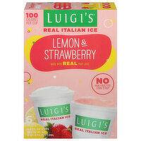 LUIGI'S Real Italian Ice Lemon,Strawberry Variety Pack, 6 Each