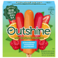 Outshine Fruit Bars,Variety, No Sugar Added, 12 Each