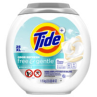 Tide Pods Free & Gentle Odor Refresh he, 25 Each