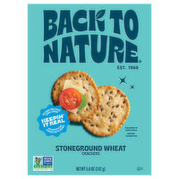 Back To Nature Crackers Stoneground Wheat, 5 Ounce