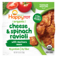 Happy Tot Cheese & Spinach Ravioli with Marinara Sauce, 4.5 Ounce