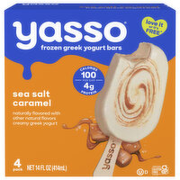 Yasso Frozen Greek Yogurt, Sea Salt Caramel Bars, 4 pack, 4 Each