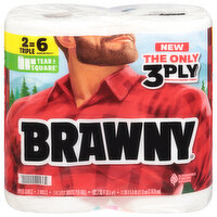 Brawny Double Roll Tear-A-Square Paper Towels, 2 Each