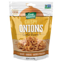 Fresh Gourmet Crispy Onions, Garlic Pepper, 3.5 Ounce