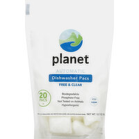 Planet Dishwasher Pacs, Free & Clear, Automatic, 20 Each