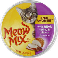 Meow Mix Tender Favorites with Real Turkey & Giblets in Sauce Wet Cat Food, 2.75 Ounce