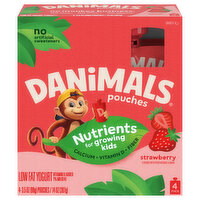 Danimals Strawberry Explosion Squeezable Yogurt, 4 Each