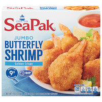 SeaPak Jumbo Butterfly Shrimp with Crispy Breading, 9 Ounce
