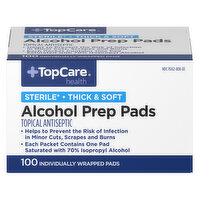 Top Care Alcohol Prep Pads, 100 Each