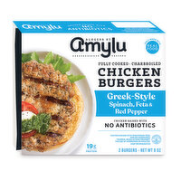 Amylu Chicken Burger Greek, 8 Ounce