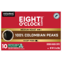 Eight O'Clock Coffee K-Cup 100% Colombian Peaks, 10 Each