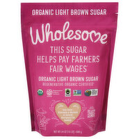 Wholesome Sugar, Organic, Light Brown, 1.5 Pound