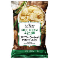 Heinen's Sour Cream & Onion Flavored Kettle Cooked Potato Chips, 8 Ounce