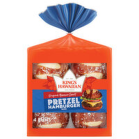 King's Hawaiian Pretzel Hamburger Buns, 4 Each