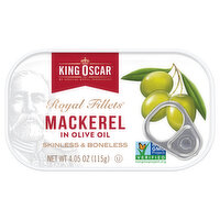 King Oscar Skinless Boneless in Olive Oil Mackerel, 4.05 Ounce