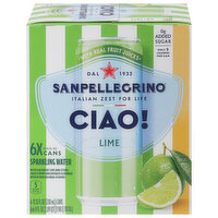San Pellegrino Ciao! Sparkling Water Lime, 6 Each