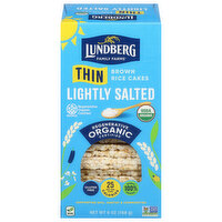Lundberg Family Farms Thin Stackers Lightly Salted Organic Brown Rice Puffed, 6 Ounce