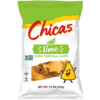 Chicas Corn Tortilla Chips Lime, 10 Ounce