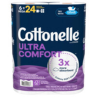 Cottonelle Ultra ComfortCare Mega Roll Toilet Paper Bath Tissue, 6 Each