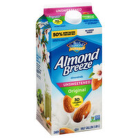 Almond Breeze Unsweetened Original Almondmilk Non Dairy Milk Alternative, 64 Ounce