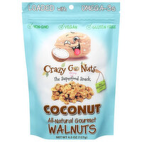 Crazy Go Nutz All-Natural Gourmet Walnuts Coconut, 4.5 Ounce